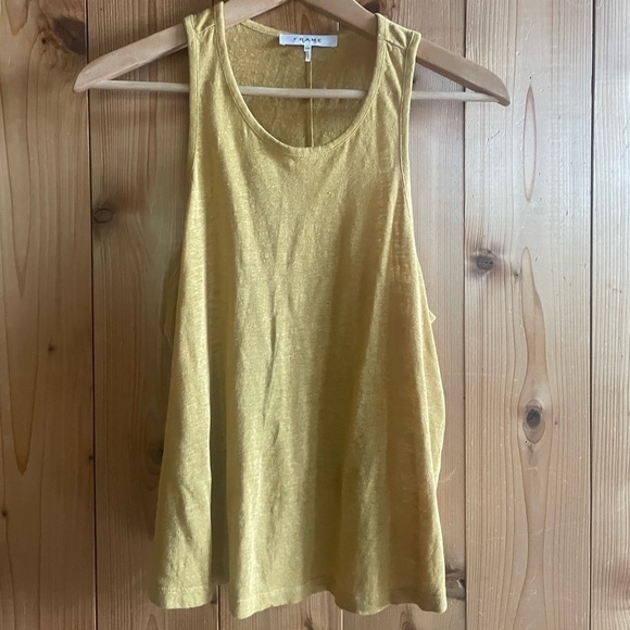 Frame Linen Swingy Tank Mustard Yellow Dijon - Picture 9 of 12